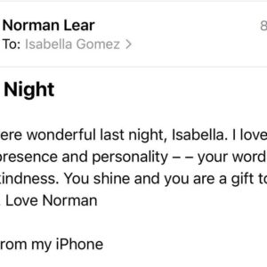 Isabella Gómez Instagram - I like to think that I had a special bond with Norman, but I know hundreds of people feel that way. That’s just the kind of guy he was. He made you feel special, he made you feel seen. That’s what he did for millions around the globe, decade after decade. He changed the course of history and he changed my entire life. I am a better person for having known Norman Lear. I am more aware, curious, empathetic and am much more inclined to stand up and fight. Norman made me feel like I too could change the world. He made me feel like I was worthy of playing a character like Elena Alvarez. He made me feel like I was an important part of his legacy, his world altering legacy. I’ve heard dozens of people say this to Norman over the years and now I will say it and mean it as well: 

Norman, you raised me. To know you is not only to love you, but to be infinitely inspired by you. There are no words for the immense pride and gratitude I feel knowing I got to be on this earth at the same time as you and got to do what we both love most together. What a privilege. What an honor. Thank you for everything, especially for giving me a second family and leading us all so beautifully. Being your ‘newest daughter’ is my greatest accomplishment and I hope to carry you with me and live a life that would make you proud until we get to see each other again. I love you beyond the beyond. Wherever you are, I hope you’re better now, my sweet friend.