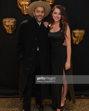 Isis Hainsworth Instagram - HI HI HI ooft thank you so so much @baftascotland for having me. I can’t believe I was lucky enough to not only be in that room with all those talented and lovely people but I actually got to hand an award to some of them. 

Styling- @bethfenton_ the BEST🖤
Dress- @raquette 
Shoes- @malonesouliers 
Jewellery- @beccajewellery 

(And thanks to my dad for being the best plus one I could ask for and wearing THAT HAT)

#bafta #baftascotawards
