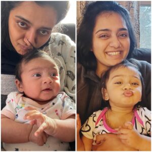 Iswarya Prabakar Instagram - I dono what Date/Day/Time that I’m in but I can tell for sure IT’S ALWAYS A GREAT TIME WITH THIS CUTIE 🥰🧿 
•
•••Kalki exactly a year apart•••
•
I take this moment to thank those souls who invented photographs!!!!!
Only the memories from the pictures shows me where we started & where we are now !!!!
•
2months to 14months - THEN & NOW
•
#alwaysblessed #kalki #babyk #iceicebaby
#babysillyface #cuteface #momanddaughter #newmama #thenandnow #kalkipraya #daughterlove #firstpicin2023  #dontputkannukaadhumookuvaai