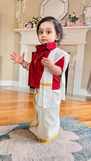 Iswarya Prabakar Instagram - Too cute to Caption ❤️❤️❤️❤️❤️
Once we put this veshti sattai *KALKI the Pannaiyar* became unstoppable 😂
Hope I did justice in editing the actions & moves of this cutie pie 🥰 
•
Thank you @joy_the_cat_male for his cameo 🌟
•
This is our very delayed #pongalpost 🙈 #momlifeisthebusiestlife #betterlatethannever 🤪
***
****Kalki is also a Nov7th born like our #ulaganayagan @ikamalhaasan hence this choice of song 🌟