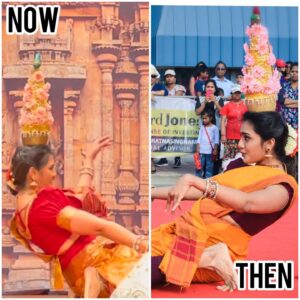 Iswarya Prabakar Instagram - 3years - doesn’t sound like a big deal of time but when we think about how much have changed in our lives, in the world in the past 3years, it’s just too much!
After Covid times, last week I performed for the first time on stage in front of the live audience…
Ofcourse I felt butterflies in my stomach, it was also Kalki’s 1st time seeing me on stage…but it wasn’t the live performance that was challenging it was the preparation that I had to do..!
•
So much changes that my body & mind had went through I didn’t know where to start.. when I was choreographing my mind tries a movement but my body simply denies it (it just says I can’t)..(pic1)
•
Then I realized that after delivery, just like how my Baby learns to take each step I should also take it one step at a time.. it took me two weeks of practice to do the same back bend with Karakam that I used to do before (pic2)..
•
Life is not easy, Postpartum is not easy, Pregancy or any major physical transformation takes time to heal..
Trust in the process..!
Transforming is living…(pic 3)
IT IS A SHAME FOR A WOMAN TO GROW OLD
WITHOUT EVER
SEEING THE STRENGTH AND
BEAUTY OF WHICH HER
BODY IS CAPABLE. - Socrates
I’m working to see the Best version of myself 😇 so do you 🙌🏼