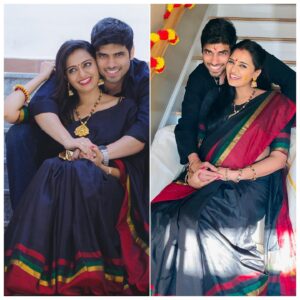 Iswarya Prabakar Instagram - To LEFT - #preweddingshoot pic taken in 2015 @focuzstudios 
To RIGHT - #pregnancyshoot #recreatingphotos 2021
•
What a beautiful journey it was….from then and now with PK❤️ to the Now & Now with KALKI 💕 so thankful for all the blessing, beautiful moments and thanking myself for capturing it all to rejoice later ☺️ ✨
•
Head to my #instastory for the STORY BEHIND THIS PIC 🥰 #week36 #pregnantbelly #valaikappu #ayearago