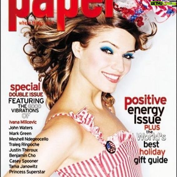 Ivana Miličević Instagram - I just heard that #papermagazine is closing down. This cover was shot after 911. It was a scary time and I was honored to be the cover of their “positive energy issue”. Thank you to jauretsi for helping to make this happen over two decades ago.
