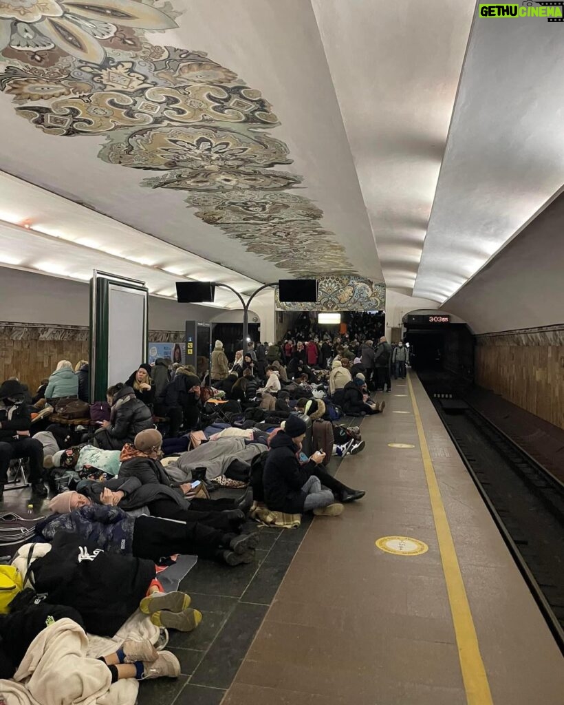 Ivanna Sakhno Instagram - This is my neighborhood train station in Kyiv, currently. The one I used going to school in the morning, the one my family and I used going to the marches of Orange Revolution in 2004 and Revolution of Dignity in 2013. The one people of my country are using right now as a bunker. Ukraine is getting bombed. My neighborhood is getting invaded as I speak. This is an act of terrorism. NATO needs to impose no-fly zone over Ukraine as we can’t control our own sky. People are dying. The sanctions are so valued, but they are for the long term progress The sanctions didn’t stop putin from continuing the invasion this morning. The sanctions are not stopping russian rockets from flying into buildings with civilians. The sanctions are not stopping russian tanks from going through my Motherland. The sanctions are not stopping children from losing their father to war. PLEASE ACT NOW. We are fighting for our nation and for EVERY nation’s right for freedom. We won’t back down. We need your support. This is for all of us. @nato #standwithukraine #stopputin