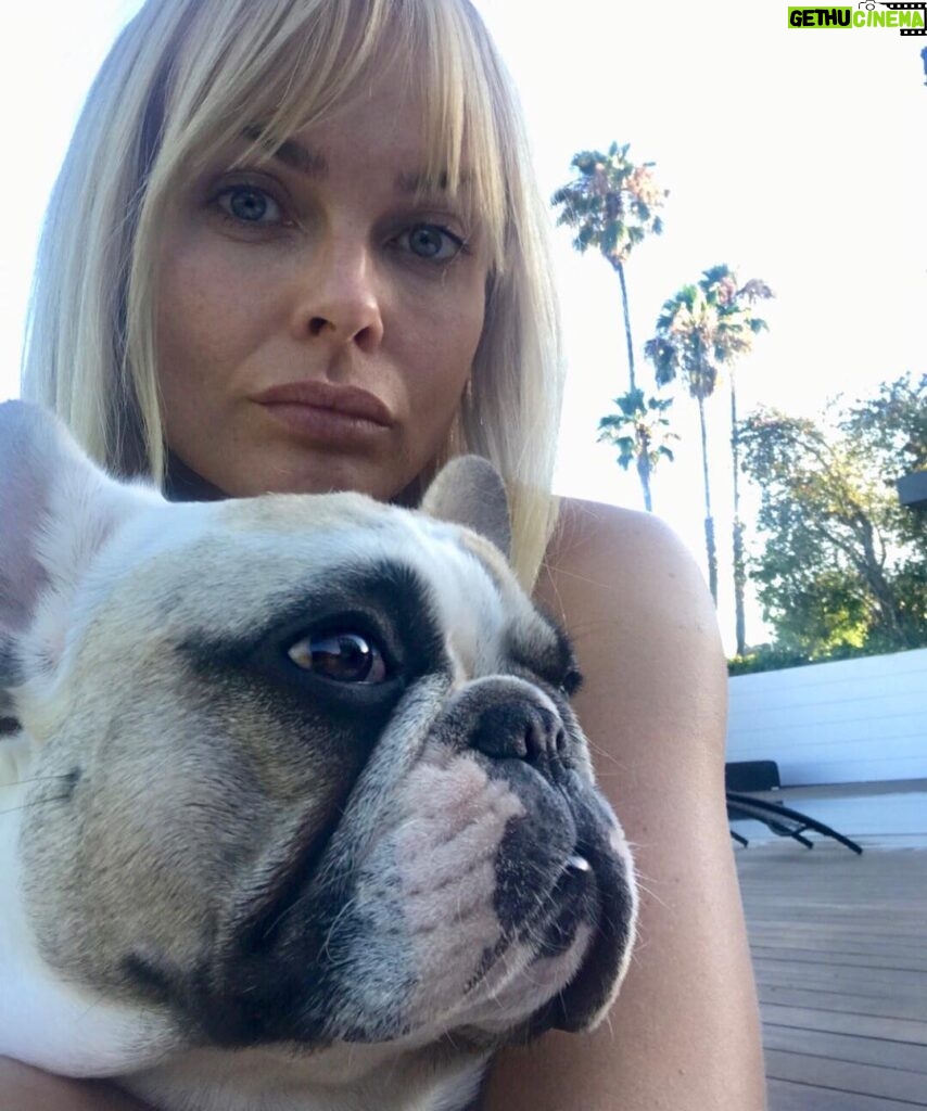 Izabella Scorupco Instagram - Home sweet home with Frank the tank ❤️