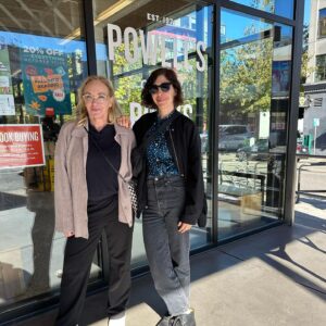 J. Smith-Cameron Instagram - In Portland at Powell’s Books, worlds largest independent bookstore, with @carrie_rachel , world’s coolest girl!