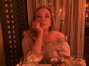 J. Smith-Cameron Instagram - Well
We faced an hour traffic delay to meet our friends in Brooklyn; threw ourselves at the mercy of @chelseahotelnyc cafe, but no luck☹️
Still.. a nice vesper martini @amortowles @iamzoewinters