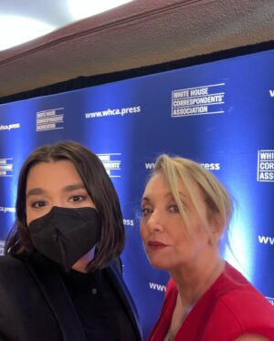 J. Smith-Cameron Instagram - Correspondents Dinner! Pictured here are Katie Pastore, Justin Jones of yhe #tennesseethree , Maura Healey, Gov of Mass with Joanna Lydgate of the #statesdemocracyproject ,Angelica Ross of #pose , the wonderful Sam Feist of CNN, Alexie Navalny’s daughter the beautiful and intelligent Dasha Navalnaya, Stephanie Ruhle of #msnbc and of course… #darkbrandon made a dashing appearance and gave a GREAT speech (he’s got this, folks).

Roy Wood, Jr was HILARIOUS but my phone ran out of battery but see him on YouTube!
Styled by the great @catpope22 and glammed up by the fabulous @lizomakeup !! These two absolute queens are AMAZING!