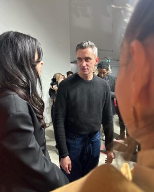 J. Smith-Cameron Instagram - Fabulous time at the #Patou show in Paris. The most beautiful clothes! Nellie and I had a wonderful time meeting designer Guillaume Henry and his gifted staff. We did not want to give these clothes back! So deeply beautiful. @patou photos @victoria_vinas makeup @sarahillmakeup hair @fabiopetri