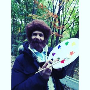 Jacinda Barrett Instagram - Happy halloween from #bobross @iamgabrielmacht painting his way through Toronto