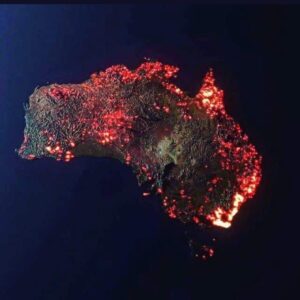 Jacinda Barrett Instagram - Home  This is an artist rendering of the fires. NOT A PHOTO. The image is true to scale, to help people visualize what has burned from December 5 2019 to January 5 2020. The mountains and rough landscapes are intentionally exaggerated. It was made with 3D mapping. 
@wireswildliferescue @wwf @wwfaustralia 
#Bushfireemergency #nswrfs #wireswildliferescue #climatevisionaries #ausfires #globalwarming
#ourhouseisonefire #natgeo
@greenpeace@natgeo