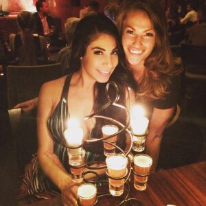 Jackie Ibarra Instagram - Dessert is great, but a Birthday cake of shots is even better! 😉 @beckyburgess17! @taolasvegas! ❤️🎂