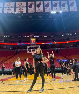 Jackie Ibarra Instagram - The HEAT is ON! 🔥 in Miami with my @miamiheatdancers! Performing in the game tonight for the HEAT Dancer Alum Reunion! Letsss Gooo HEAT!!! @miamiheat