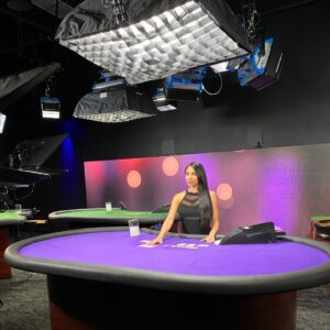 Jackie Ibarra Instagram - Back in the studio! Live from Las Vegas! Anyone know how to play Baccarat? 🃏