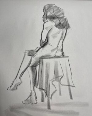 Jackie Droujko Instagram - I’ve been doing a lot of life drawing over the past year. It’s really cool to see steady improvement, and really nice to stick to a hobby. :) #figuredrawing #lifedrawing