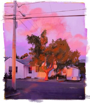 Jackie Droujko Instagram - Another plein air. This is definitely one of my favourite ones of the bunch, I didn’t think I’d be able to hit the colours but here we are! #pleinair @warriorpainters #environmentdesign #pleinairpril