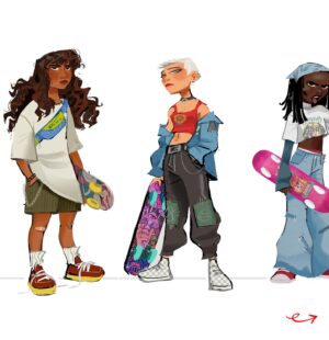 Jackie Droujko Instagram - Some character exploration from my NEW COURSE with @domestika !! 🌞

In this assignment I show you how I would go about creating a variety of characters from the prompt “skater girl” for an animated film. I have lots of tips and tricks along the way and I can’t wait for you to join! Use my link in bio to sign up (seriously, it helps a lot!) oh and call me prof Jackie now 

#domestika #artadvice #arttips #artclass #learndigitalart #arttutorial #arthowto #characterdesign #artcourse #learnart