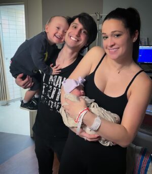 Jaclyn Glenn Instagram - 12-21-2023 was a magical day. Our little Miss Princess - Violet Adriana Frank entered the world 💜 The Birth video is finally out - link in bio!!