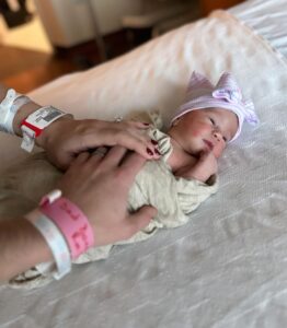 Jaclyn Glenn Instagram - 12-21-2023 was a magical day. Our little Miss Princess - Violet Adriana Frank entered the world 💜 The Birth video is finally out - link in bio!!