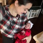 Jaclyn Glenn Instagram - Christmas morning smiles from a 4 day old! 🥹 I know it’s just her learning how to move facial muscles at this point, but still so stinkin cute!!! 🥰