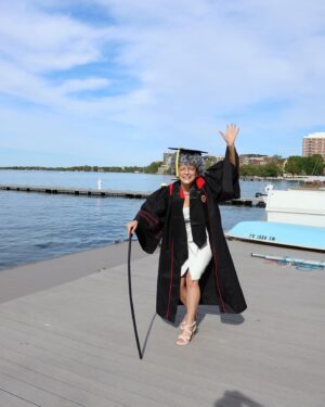 Jacqueline Scislowski Instagram - Oooweee man does college age ya…🤪🤪 well HELLO again!😁😉 Grandma Jax has officially graduated college!!🥳🫡
.
.
.
Swipe to see how it all began in 2020 when we were knee deep in covid era! (: