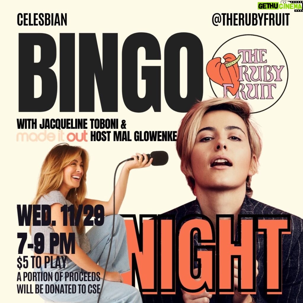 Jacqueline Toboni Instagram - Come hang with @malglowenke and I @therubyfruit for some #bingo