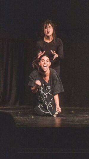 Jade Catta-Preta Instagram - Just some freaks in their natural environment. Thank you to @thechaddamiani for reminding us all to play on stage. If you haven’t seen his clown show @elysiantheater YOU MUST. Dope pics by @justoffthesix and if you love my shirt go to @shantell_martin and get one. #play #clown #reelsinstagram