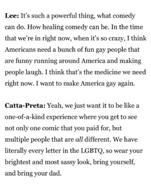Jade Catta-Preta Instagram - I have way too much fun with my girl @jadecattapreta 😜 I can’t wait to go on our Big Happy Comedy Tour presented by @outmagazine @theadvocatemag 🌈🎤👏🏼 Check us out in this weeks @latimes 🥰 link in bio for full article. I hope we see you tonight at @bourbonroomhollywood for our big kickoff show! Thank you @keidamascaro for the amazing shoot. 📸🫶🏻