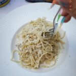 Jami Alix Instagram – swipe for me being really hot while slurping up cacio e pepe 🍝!