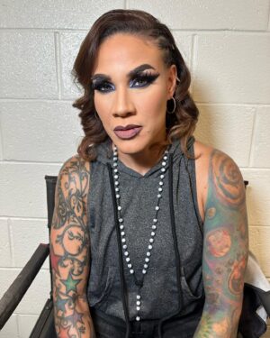 Jamine Benitez Instagram - It’s Wednesday and you know what that means! #aewdynamite with our favorite Boriqua Bad Ass @realmmartinez 💥

•glam by @every1loveslindsey 
•hair by @marandanrenea 

The count down to #aewallinwembley begins! 

Get the Glam!
@blendbunnycosmetics Forget Me Not
@danessa_myricks Odyssey 
@benefitcosmetics Starlaa 
@meltcosmetics Black Onyx pencil 
@colourpopcosmetics Crisp highlighter 
@morphebrushes Sweet tea lipliner 
@thedrybar The Wrap Party Styling Wand
@tayabeauty Spray