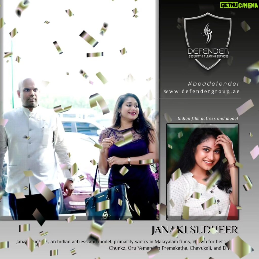 Janaki Sudheer Instagram - Welcome to UAE @janaki_sudheer Guardians of Memorable Moments! 🌟🎉 At Defender Group, we take event security to the next level, ensuring every celebration in Dubai becomes an unforgettable masterpiece. Your Safety is Our Motive, so you can focus on creating cherished memories that will last a lifetime. Let's make your events shine with seamless protection and unparalleled service! #beadefender #defendergroup #dubai #uae #eventsecurity #events #dubaievents #memoriesthatlastalifetime #event #dubai #eventplanner #sections #securitybreach #eventdesign #securitysystem
