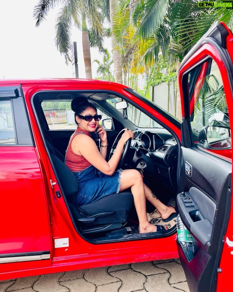Janaki Sudheer Instagram - There’s a lot of tension. But it all goes off when I drive my car. #instagood #instagram #instadaily #swift #drive #hairstyles #happiness #love #peace #smile #onmyway #janakisudheer #modelsofinstagram #modelsofkerala #love #bigbossmalayalam #bigbossmalayalamseason4 #vibe #mallu #outfitoftheday #outfits #enjoylittlethings #enjoylife #peace