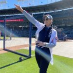 Jane Lynch Instagram – Threw out the first pitch, sang Take Me Out To The Ball Game and the Cubs WON! @cubs @enjoyillinois