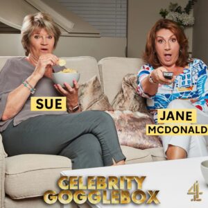 Jane McDonald Instagram - Sue and I are back on Celebrity Gogglebox! Turn the TV on and get the snacks ready!! The new series starts on Friday 7th June at 10.10pm on @channel4