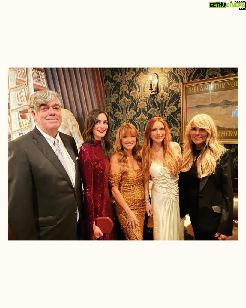 Jane Seymour Instagram - Sláinte! 💚 Had a great time at the #IrishWish premiere! Here are some after party pics with @lindsaylohan and @aliana, @janeendamian (our talented director), and the whole Lohan crew! Mark your calendars for March 15th! @netflixfilm