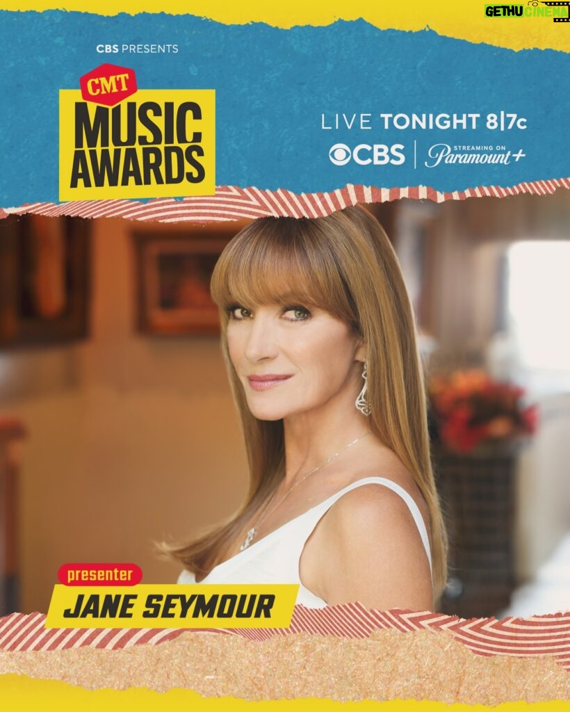 Jane Seymour Instagram - Tonight’s the night! 🎸 Feeling so honoured to be presenting at the @cmt Awards this evening. Catch all the excitement of the 2024 #CMTAwards tonight at 8|7c on @cbstv!