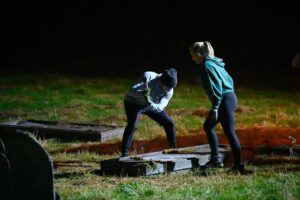Janelle Pierzina Instagram - Oh look. A picture of Peter breaking into the casket so I can get a shield. Told you guys I wasn’t lying! I may be a lot of things but I’m not a liar.