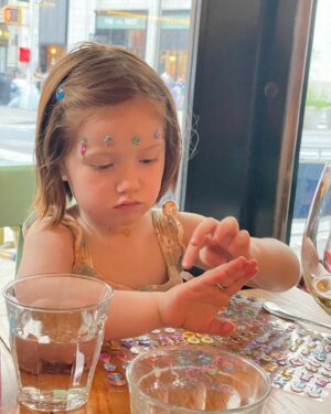 Janet Montgomery Instagram - 1460 days of Sunday. 
There are no words for how grateful I am to be your Maman, getting to watch you grow and make your mark on this world is such a privilege. I won’t forget how lucky I am. Happiest of birthdays my sweet, sassy, sensitive Sunday, now stop growing so quickly! #4