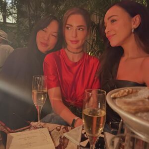 Janet Montgomery Instagram - Best friends from every angle, continent, mood and decade. Proof that we just keep getting finer with age 💜❤️🖤
