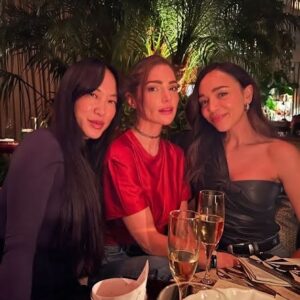 Janet Montgomery Instagram - Best friends from every angle, continent, mood and decade. Proof that we just keep getting finer with age 💜❤️🖤