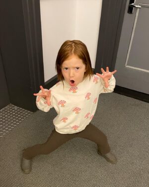 Janet Montgomery Instagram - 1460 days of Sunday. 
There are no words for how grateful I am to be your Maman, getting to watch you grow and make your mark on this world is such a privilege. I won’t forget how lucky I am. Happiest of birthdays my sweet, sassy, sensitive Sunday, now stop growing so quickly! #4