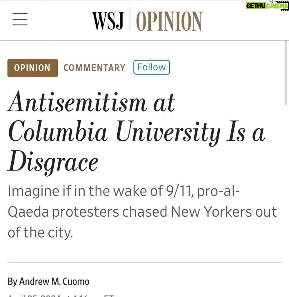 Janice Dean Instagram - While I appreciate the opinion piece about antisemitism, the fact that it is written by a man who helped kill thousands of elderly here in New York is quite disturbing. It’s really hard to watch @andrewcuomo paint himself as the voice of reason and moral compass of New York. He is literally why many of these problems exist today. And media outlets like @WSJ @nypost @NYDailyNews that continue to give him a platform is really awful.