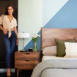 Janina Gavankar Instagram - Just another shot of this corner of the guest room. I love how the @inmod bed post hits the intersection of the lines, perfectly. ☺️