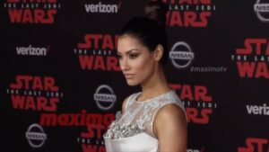 Janina Gavankar Instagram - Massive thank you to @nikischwan - full on creative director for my lewk last night. 
Glam: @bitesizeartist 
Jumpsuit: @maisonalexandrine
Ring: @cirari 
Clutch: @dejewelry_usa 
Shoes: @sergiorossi