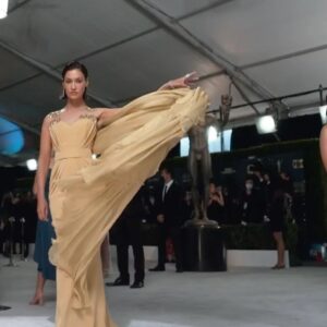 Janina Gavankar Instagram - About last night. 
@themorningshow ensemble was 4 tables deep to celebrate our @sagawards nom! 
(Be prepared to see many posts about this @georgeschakraofficial dresssssss)