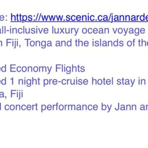 Jann Arden Instagram - Wanna come with me and the band on a 9 day luxury cruise to Fiji? SWipe right for more details. @scenic.luxurycruisestours TRIP OF A LIFETIME! #travel #adventure OCTOBER 2024