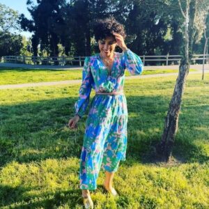 Jasika Nicole Instagram - Its my birthday!!!! Welcome, welcome 43! My birthday has always been my favorite holiday of the year but as I get older it has become even more important to celebrate, with real joy and sincerity, all my years. We live in a culture that has historically shamed women for surviving and even thriving as they get older, a fact that continues to shock me as I feel myself get stronger, wiser, more thoughtful, more open to my community, more rooted in who I am and who I want to keep growing into. How could the world not want to celebrate this, too? But there’s the rub- it’s harder to control people when they realize their worth isnt, and was NEVER, connected to the systems put in place by the patriarchal powers that be. I know that unlearning the internalized misogyny/homophobia/racism/fat phobia we’ve been fed all these years will be a lifelong journey but if this is the stuff that keeps making me feel connected to myself and proud of who I am, then BRING IT 🙏🏽My birthday dress this year is the #nicksdress (up to 60” bust, 63” hips) by one of my favs, @closetcorepatterns in an Egyptian cotton from @blackbirdfabrics that I bought during their Black Friday sale last year. I had enough fabric leftover to make CJ a matching gosling shirt by sew sew def patterns and we got a cute pic with our neighbor’s dog who also got the color story memo 😂 This year I want to make more room for writing in my life so I’m getting back into blogging (yay!) and I’ll share more about making this dress soon when I reveal my site makeover later on this month. For now, welcome spring, welcome creative inspiration in whatever shape it takes, welcome rest and welcome peace!