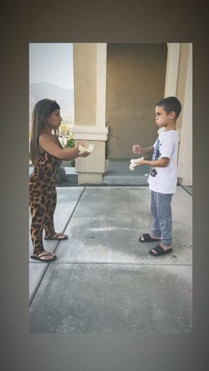 Jasmine Arteaga Sorge Instagram - Hahaha 🤣 Mason wanted to join in on the fun!! He got mama good. #tortilla #tortillachallenge #funtimes p.s for those asking my jumpsuit is from @cutebootylounge most comfortable and super cute!!