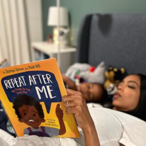 Jazmyn Simon Instagram - 16 hours in New York looked a little like this: land at JFK at midnight, one hour of sleep, 5a call time for glam, 715a call time for @cbsmornings where I became besties with THE @gayleking, saw all the beautiful baby pics (shout out to new dad @vladduthierscbs) then ran over to the @tamronhallshow to laugh and cry with the STUNNING @tamronhall, then jetted over to @newyorklivetv to see our friend @sara_gore followed by a quick bday lunch for @dulehill with our NYC fam (the singing is bad. And I’m the one singing), then back home to LA in time to have a bday cupcake with Levi. PHEW! The day of course ended with me reading REPEAT AFTER ME to Most Perfect Levi. If you haven’t already, please do TWO things- 1) wish @dulehill a happy bday. He spent his entire day promoting our book. So he gets an additional day to celebrate. 2) go pick up a copy of Repeat After Me! Please and Thank you.