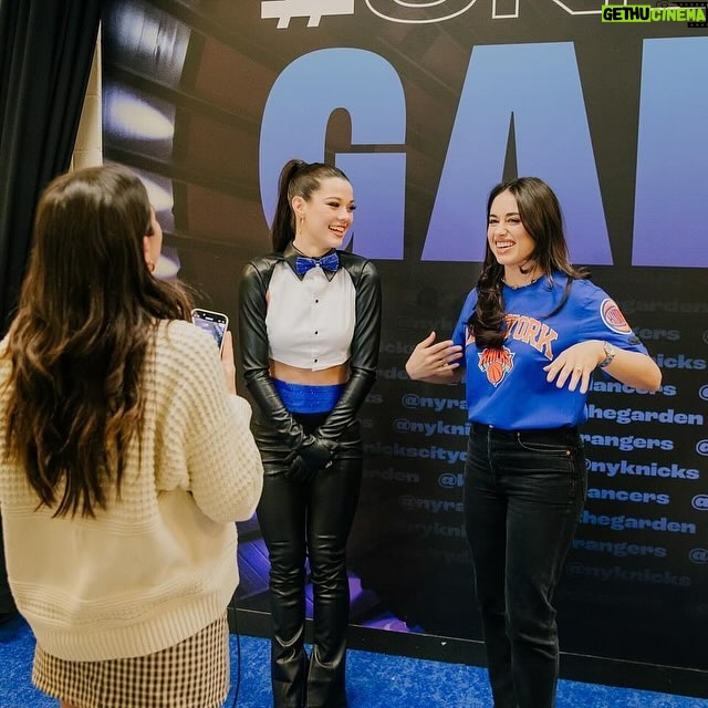 Jeanine Mason Instagram - Had the pleasure of meeting the badass @knickscitydancers this week. Adore them! And absolutely got emotional when @maddieobregon pulled out a photo of baby me signing a shirt for her on the @danceonfox tour. Are you kidding? So proud of you Maddie. Look at you go. 💙 @thegarden @nyknicks